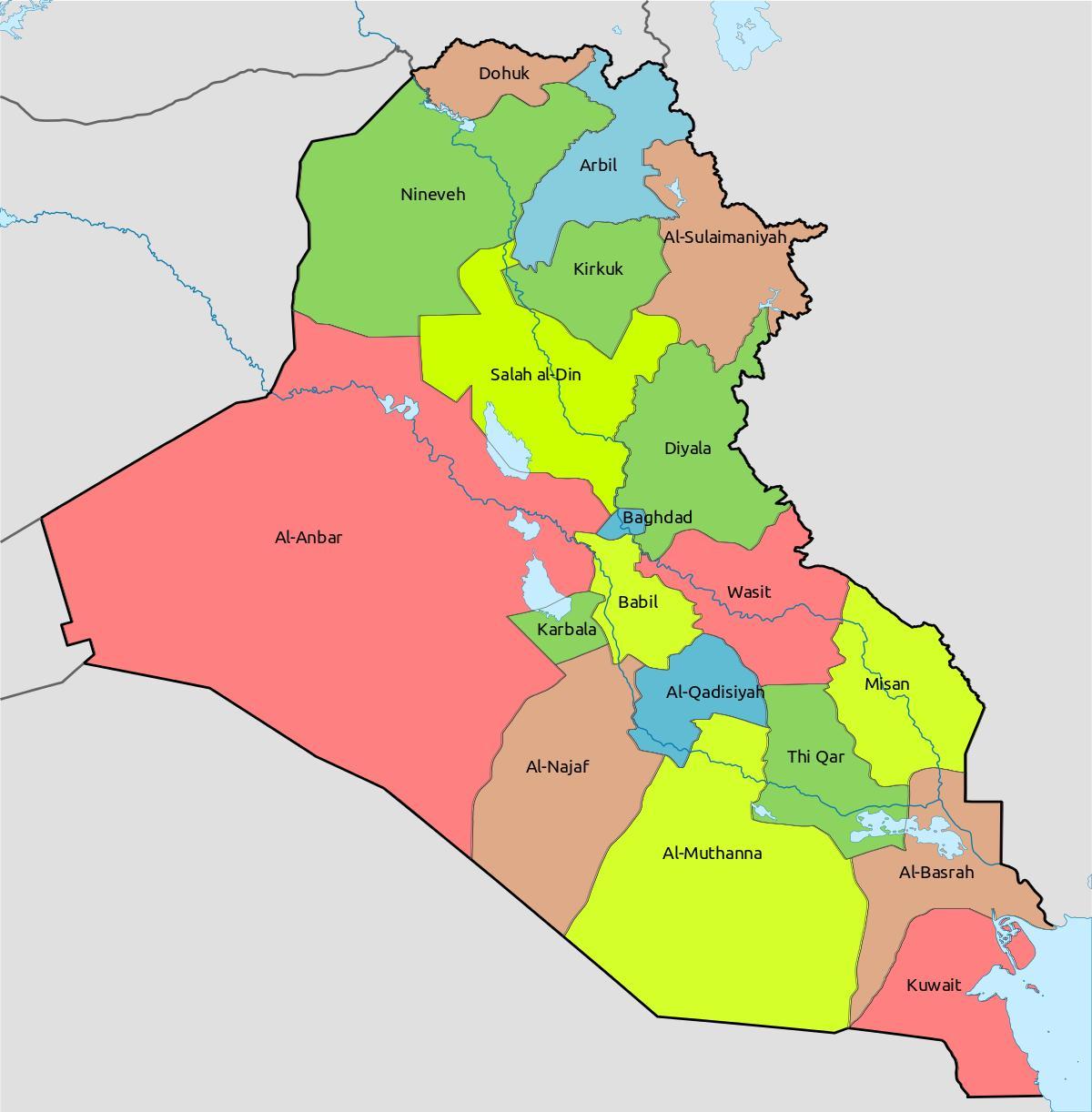 الكويت خريطة مع كتل