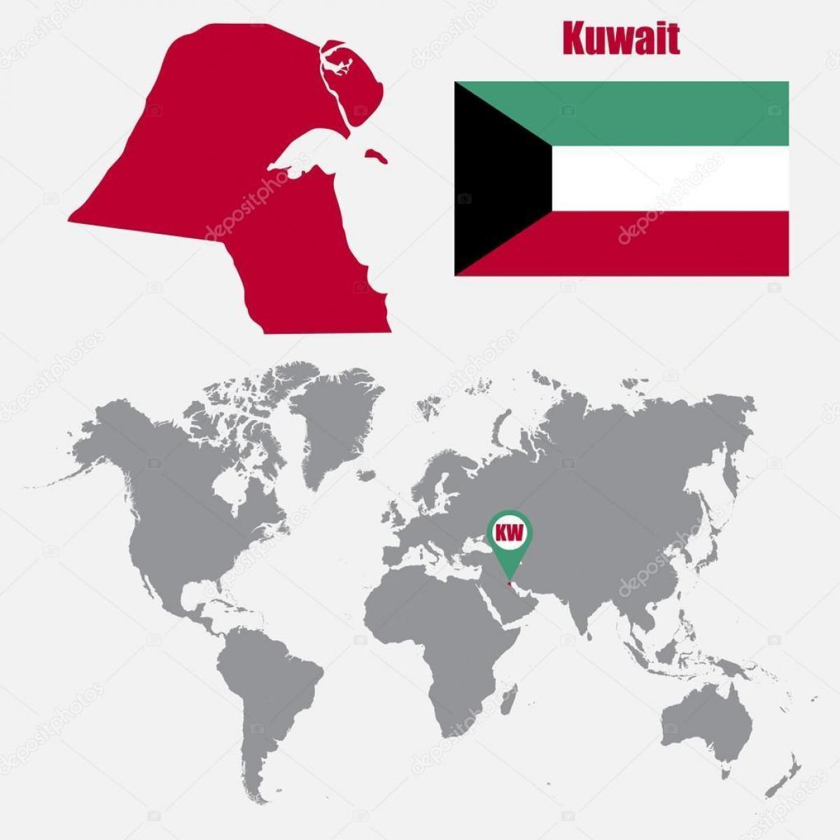 الكويت في خريطة العالم خريطة