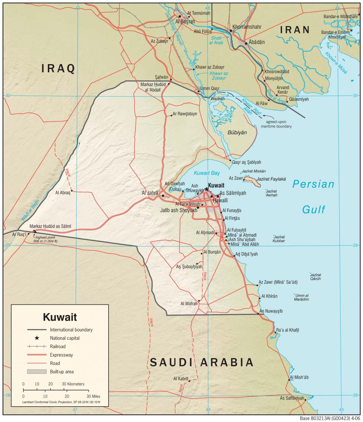 الكويت خريطة الموقع