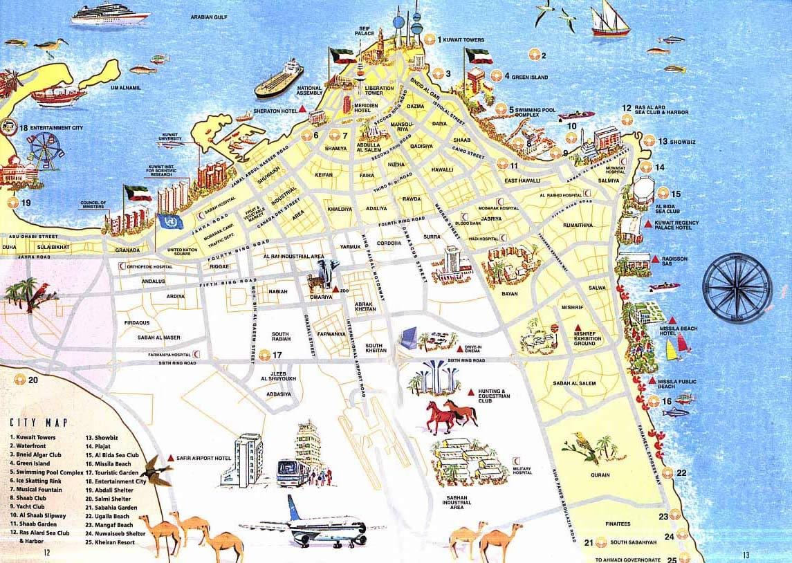 خريطة الكويت السياحية