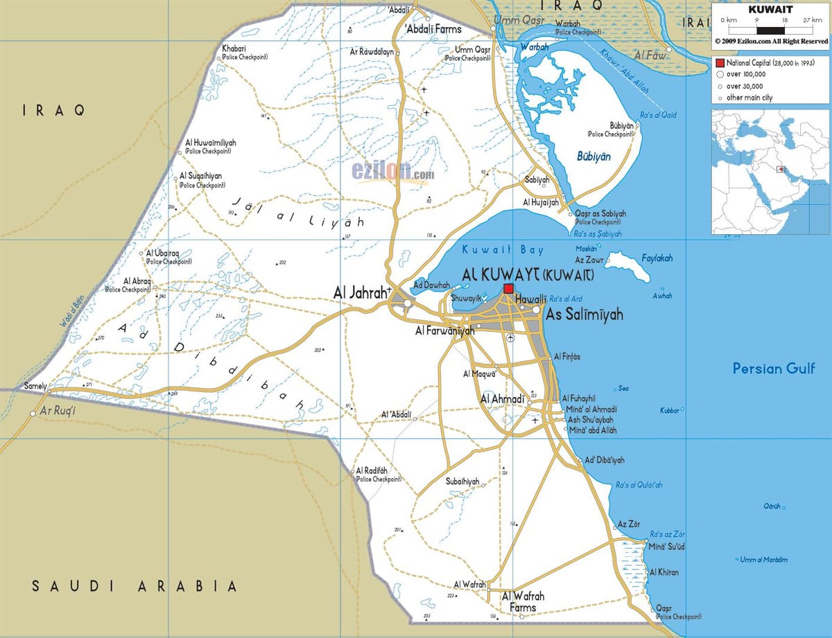 مدينة الكويت خريطة الطرق