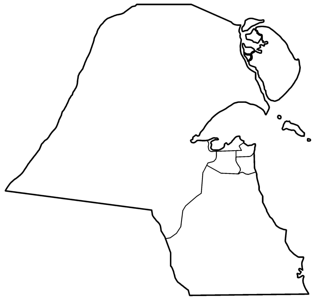 خريطة الكويت فارغة