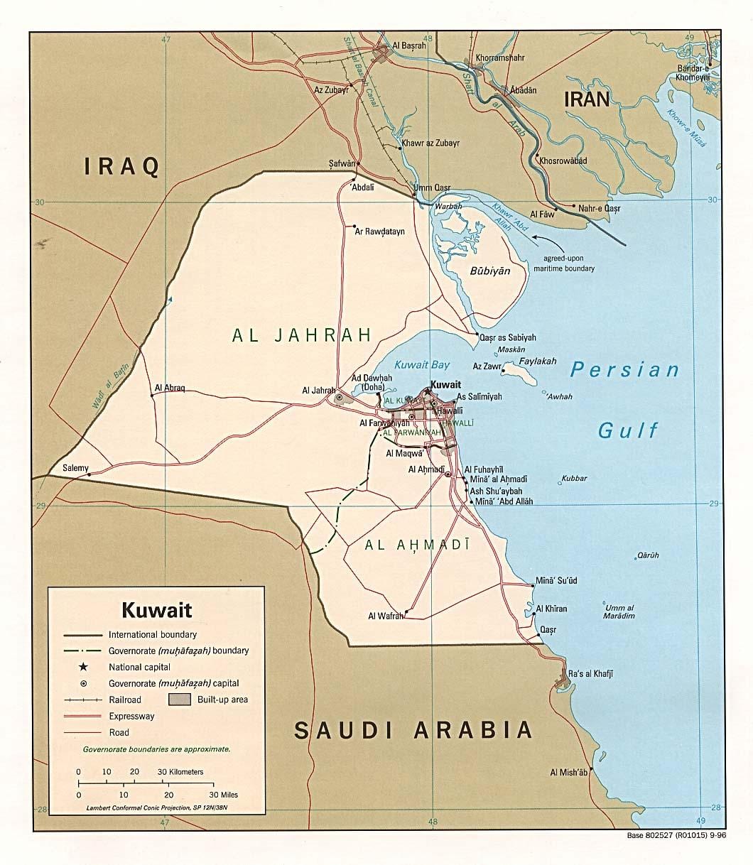 خريطة الكويت الموانئ