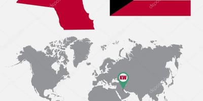 الكويت في خريطة العالم خريطة